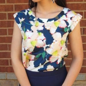 J Crew 100% Silk Cove Floral Blouse
